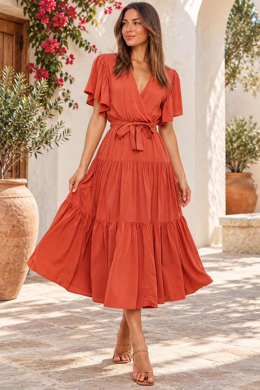 Robe Invité Mariage Terracotta - Eldora
