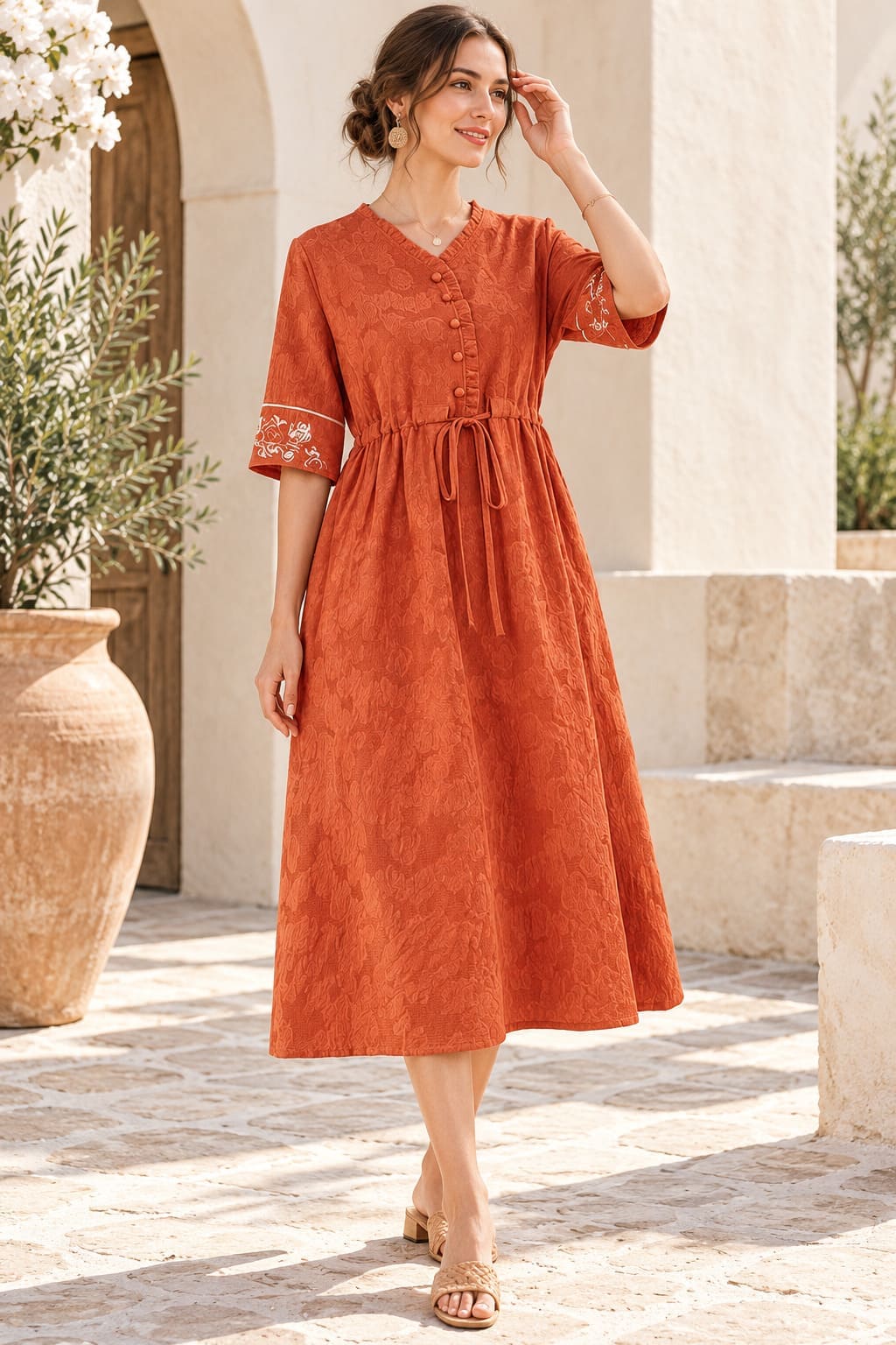 Robe Lin Terracotta - Flavia