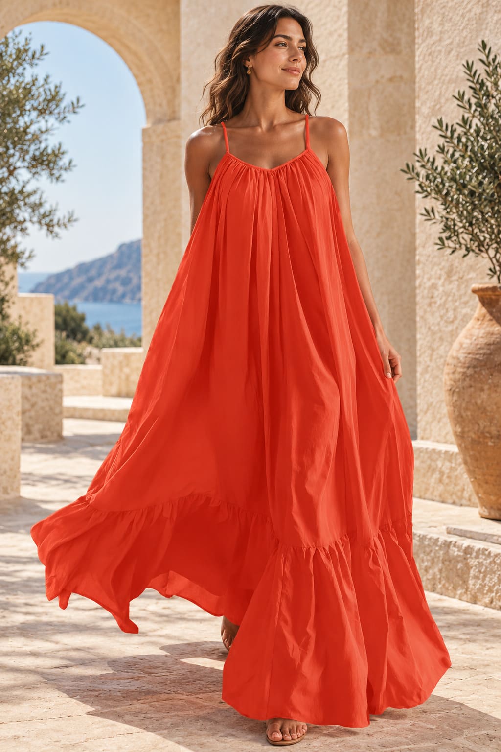 Robe Terracotta Ample - Zara