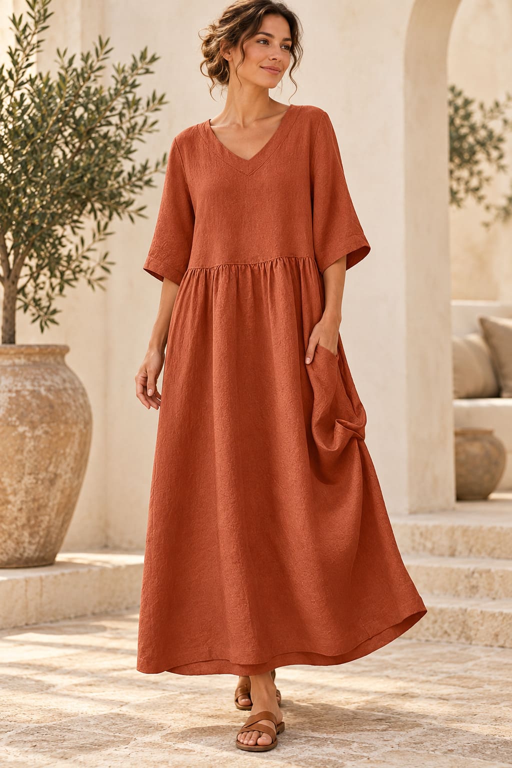 Robe Terracotta Automne - Fiona