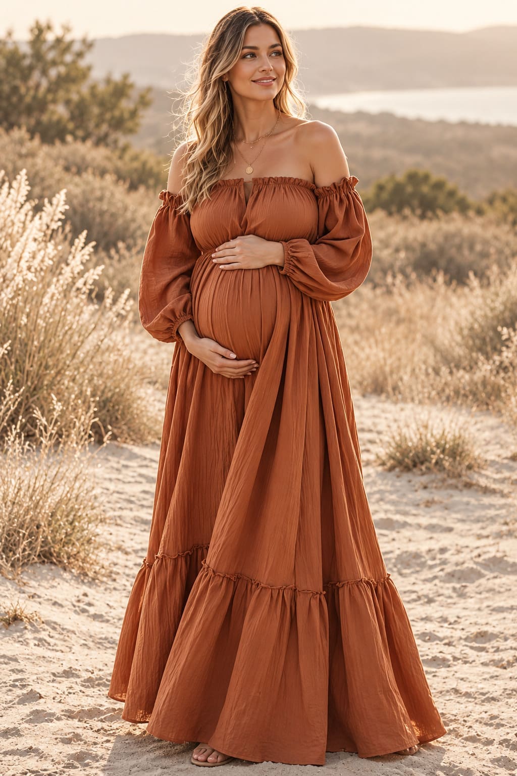Robe Terracotta Femme Enceinte - Rhea
