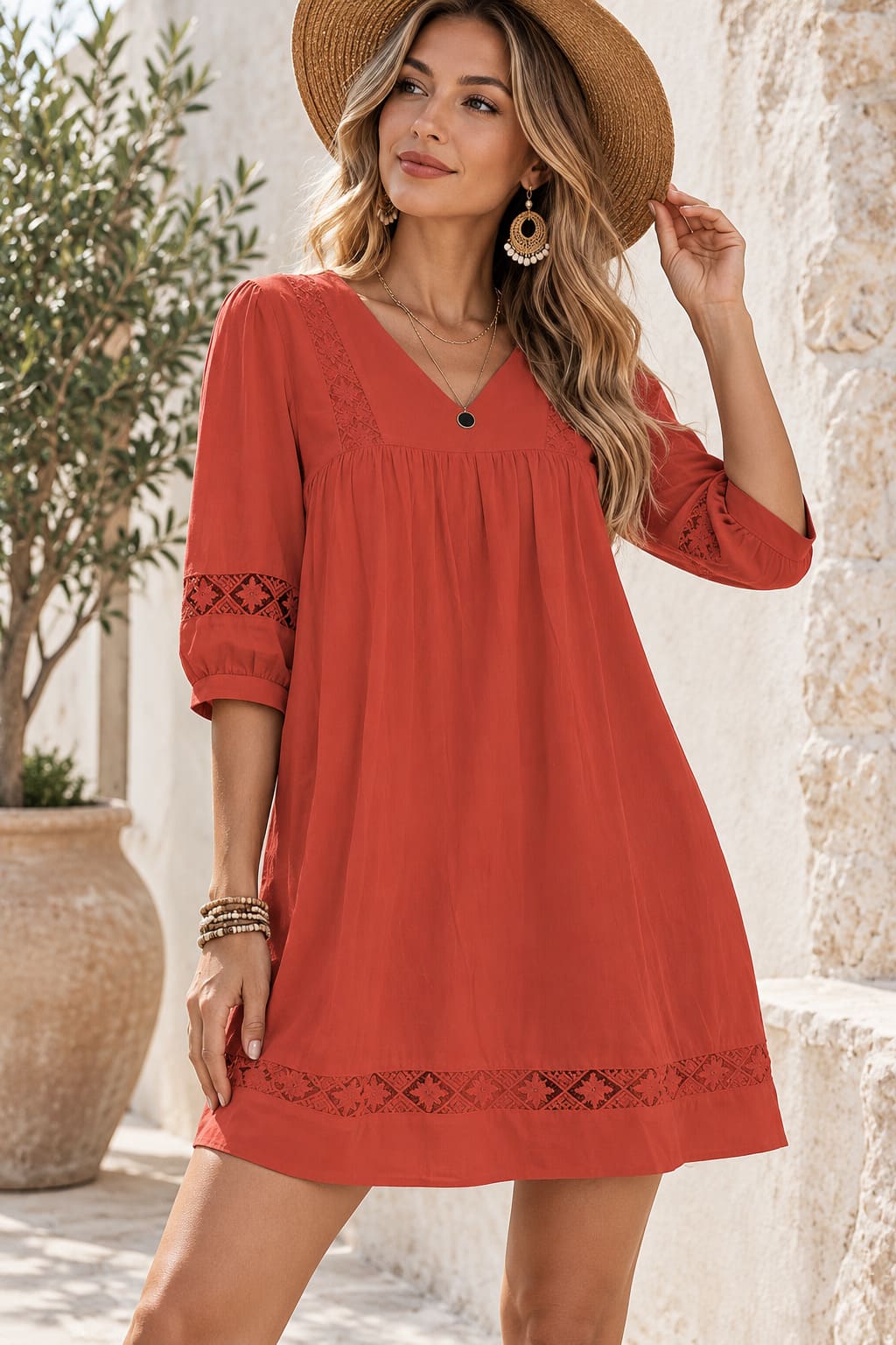 Robe Terracotta Plage Été - Talia