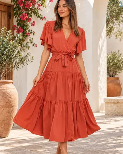 Robe Invité Mariage Terracotta – Eldora